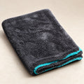 Grey Hydrolock drying towel with turquoise detailing