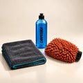CARPEEDIA car foam with grey drying towel and orange wash mitt